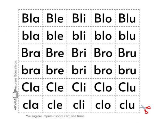 Recortables. Letras y silabas 44