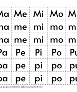 Reemplazar con:
Tabla de Recortables de Letras y Sílabas con combinaciones de M y P con vocales a, e, i, o, u