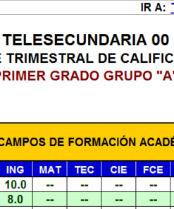 Una hoja de cálculo colorida titulada 