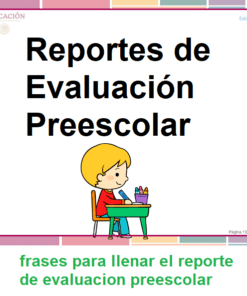 Reportes de Evaluacion Preescolar ejemplos