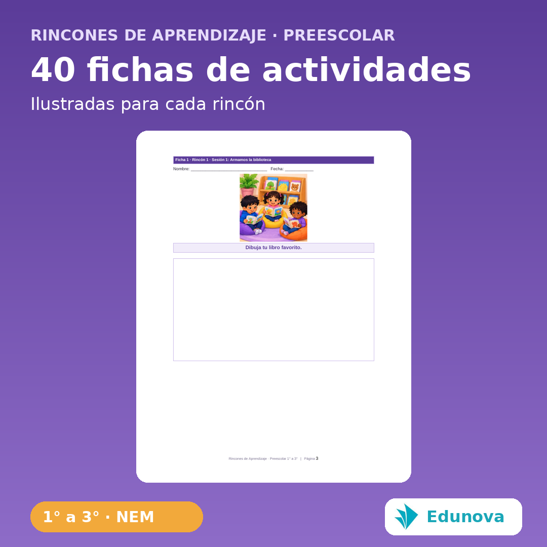 Rincones de Aprendizaje Preescolar 1° a 3° | 10 Rincones, 40 Actividades y Recursos NEM Fase 2 6 Rincones de Aprendizaje Preescolar 1° a 3° | 10 Rincones, 40 Actividades y Recursos NEM Fase 2 - Imagen 6