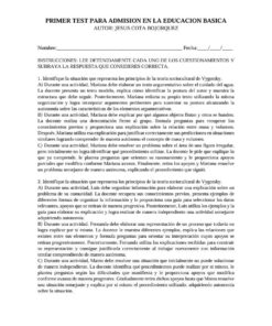 PAQUETE DE 3 EXAMENES PARA ADMISION EN EDUCACION BASICA