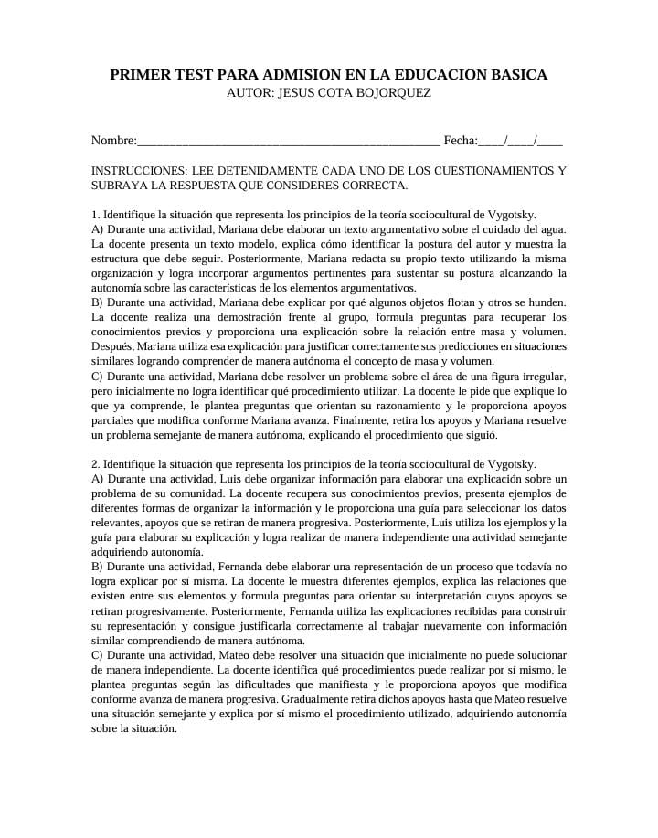 PAQUETE DE 3 EXAMENES PARA ADMISION EN EDUCACION BASICA 1 PAQUETE DE 3 EXAMENES PARA ADMISION EN EDUCACION BASICA