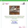 Portada de un manual de laboratorio científico en español titulado "Manual de Prácticas de Laboratorio de Ciencias (Biología) para Secundaria". Incluye logotipos, un borde verde, una imagen de plantas en macetas a través de una ventana lluviosa e información de contacto de "Para Llegar Labs".