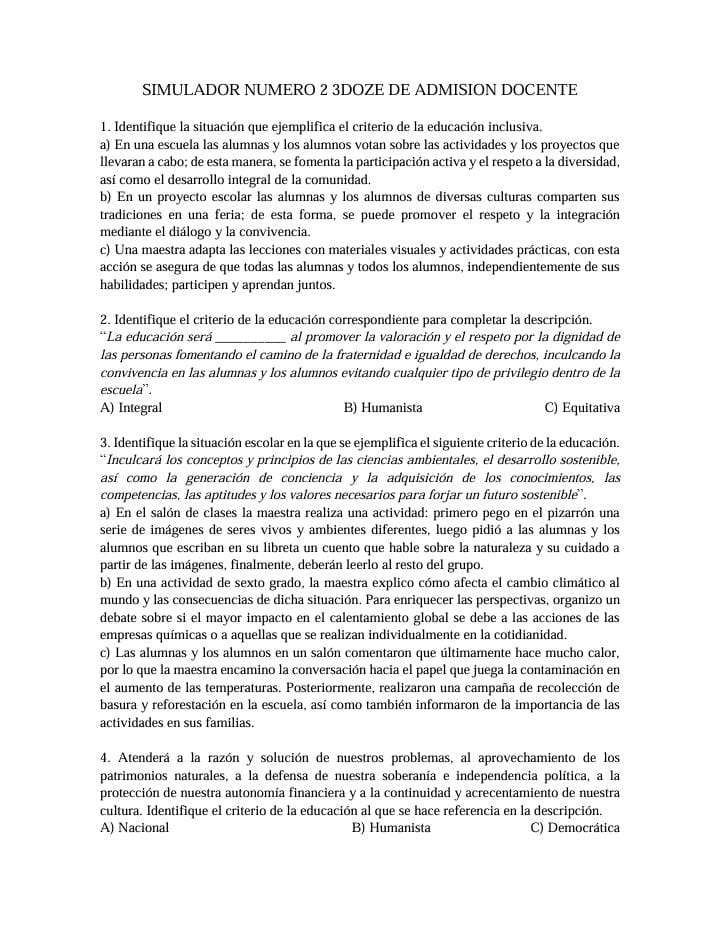 PAQUETE DE 6 SIMULADORES PARA ADMISION EN EDUCACION BASICA 2 PAQUETE DE 6 SIMULADORES PARA ADMISION EN EDUCACION BASICA - Image 2