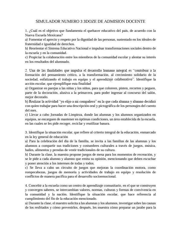 PAQUETE DE 6 SIMULADORES PARA ADMISION EN EDUCACION BASICA 3 PAQUETE DE 6 SIMULADORES PARA ADMISION EN EDUCACION BASICA - Image 3