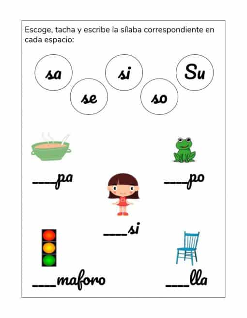 SILABAS PALABRAS LECTOESCRITURA INFANTIL 9