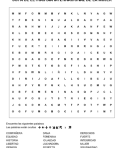 SOPA DE LETRAS DIA DE LA MUJER