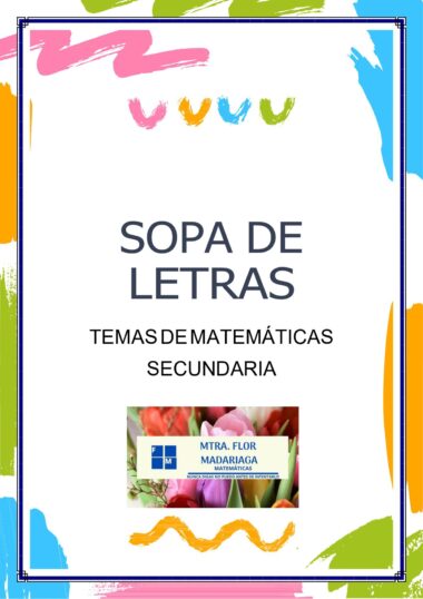 SOPA DE LETRAS MATEMATICAS SECUNDARIA