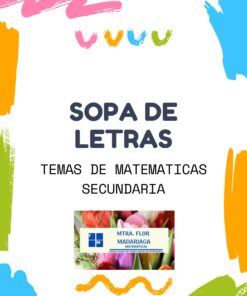 SOPA DE LETRAS MATEMATICAS SECUNDARIA