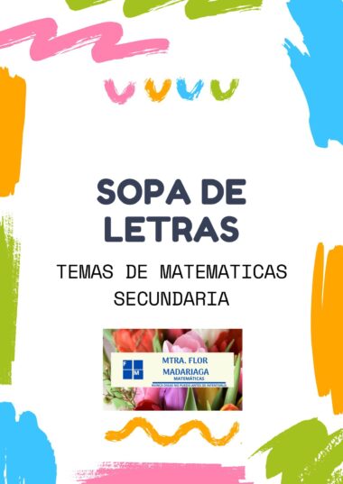 SOPA DE LETRAS MATEMATICAS SECUNDARIA