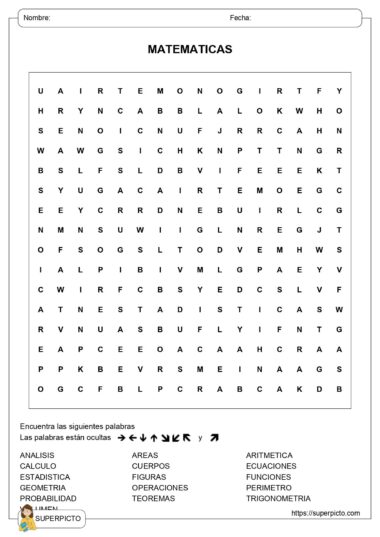 SOPA DE LETRAS MATEMATICAS SECUNDARIA - Image 2