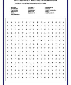 SOPA DE LETRAS MATEMATICAS SECUNDARIA page 0014