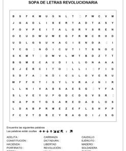 SOPA DE LETRAS REVOLUCION MEXICANA