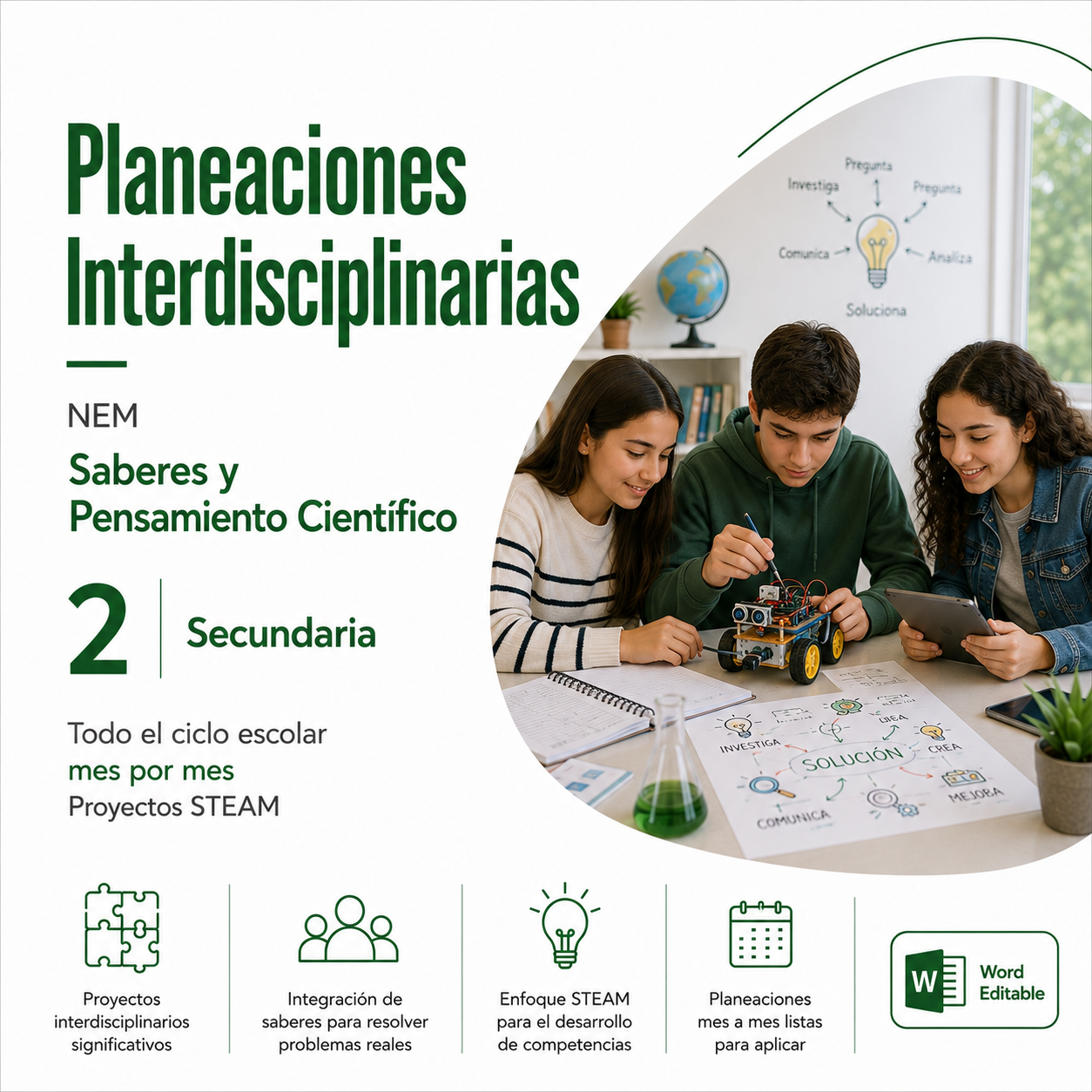 Planeaciones Interdisciplinarias NEM 2° Secundaria Saberes y Pensamiento Científico 2026-2027 | Todo el Ciclo Escolar Mes por Mes - Proyectos STEAM 1 Planeaciones Interdisciplinarias NEM 2° Secundaria Saberes y Pensamiento Científico 2026-2027 | Todo el Ciclo Escolar Mes por Mes - Proyectos STEAM