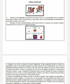 Captura de pantalla de un documento educativo en español que describe una actividad para 3er grado, centrada en la amistad, con objetivos, materiales y pasos. Incluye imágenes de niños interactuando entre sí y de un maestro dirigiendo la actividad como parte del **Plan De Reforzamiento Primaria**.