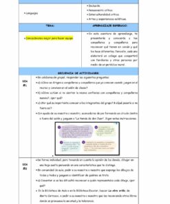 Un documento educativo que presenta un plan de lección con el logo de la SEP en la parte superior. El plan, denominado 