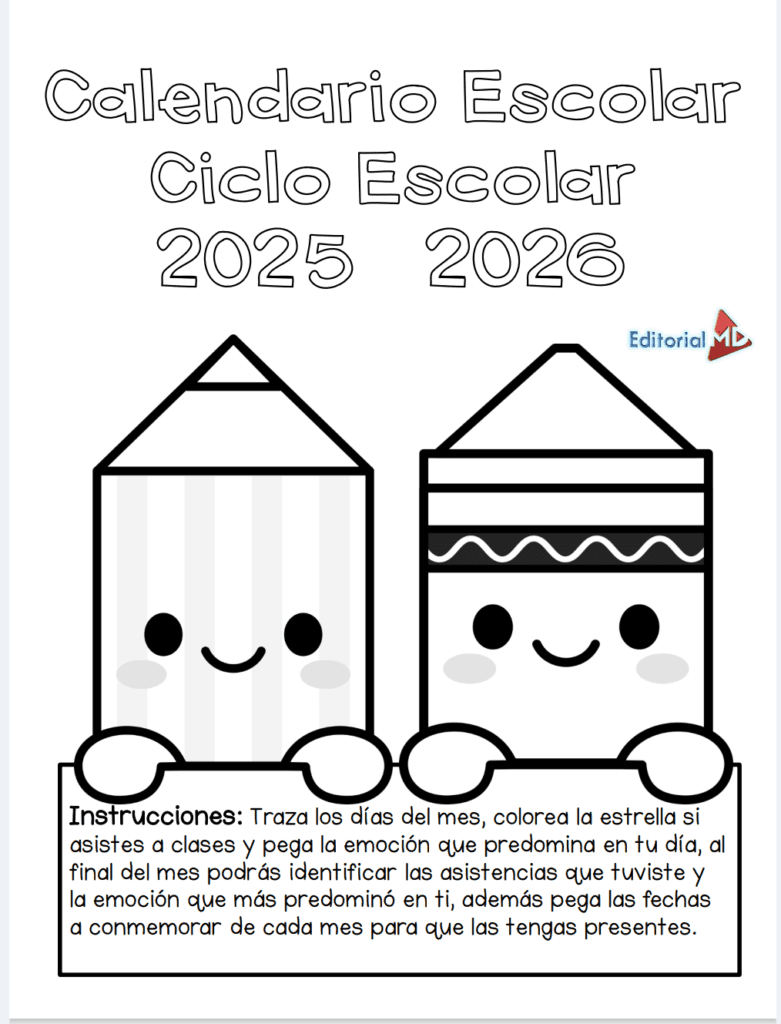 Calendario escolar C.E. 2025 - 2026 para docentes y alumnos.