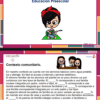 Dos diapositivas en español sobre la mejora continua en la educación preescolar. Ambas tienen dibujos animados de niños. La primera diapositiva es un título; la segunda trata del contexto familiar y la diversidad en los diagramas.