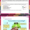 Productos Contestados Taller Intensivo para personal docente Enero 2026 (Preescolar) 7 Dos diapositivas en español hablan de estrategias educativas. La segunda diapositiva presenta un colorido diagrama de una montaña con escalones etiquetados -interés, exploración, aprendizaje, integración, innovación- que simbolizan el viaje de aprendizaje del alumno.