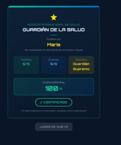 Certificado digital en español titulado 