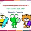 PMC actualizado para preescolar. C. E. 2026 – 2027