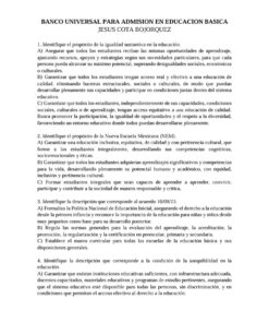 BANCO UNIVERSAL PARA ADMISIÓN EN LA EDUCACIÓN BÁSICA