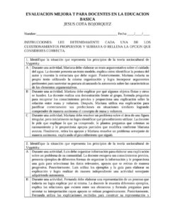 EVALUACIÓN MEJORA T PARA DOCENTES EN LA EDUCACIÓN BÁSICA