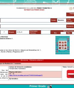 Una plantilla de plan de lección para el primer trimestre de matemáticas de primer grado. Incluye secciones para nombres de estudiantes y maestros, materia y duración, trimestre y fecha. La atención se centra en aprender los números del 1 al 10, con actividades que implican suma y resta.