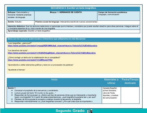 Secuencia 5. Tema Escribir un texto biografico page 0002