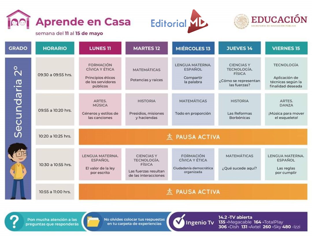 Aprende en Casa Horarios y Clases 2020 | Actualizados mayo