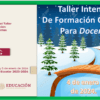 Únase a nosotros para un TALLER INTENSIVO DE FORMACIÓN CONTINUA PARA DOCENTES DE EDUCACIÓN BÁSICA 2024 los días 4 y 5 de enero de 2024, enfocado en la formación continua para docentes de educación básica. El folleto presenta una hermosa escena invernal con árboles y un camino cubierto de nieve, marcando la pauta para un taller inspirador en educación preescolar, primaria y secundaria.