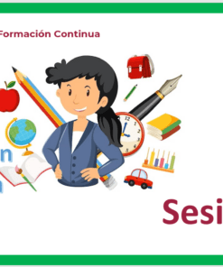 Una colorida pancarta para un taller de formación docente titulado 