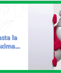 Detrás de un panel blanco asoma un alegre muñeco de nieve con sombrero rojo y bufanda. A la izquierda, hay una flecha azul que apunta hacia una barra de progreso verde con el texto 