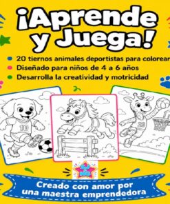 Súper Atletas: Cuadernillo imprimible para colorear de Deportes y Animales (Preescolar y Primaria - NEM) 5 TAPA DEL LIBRO