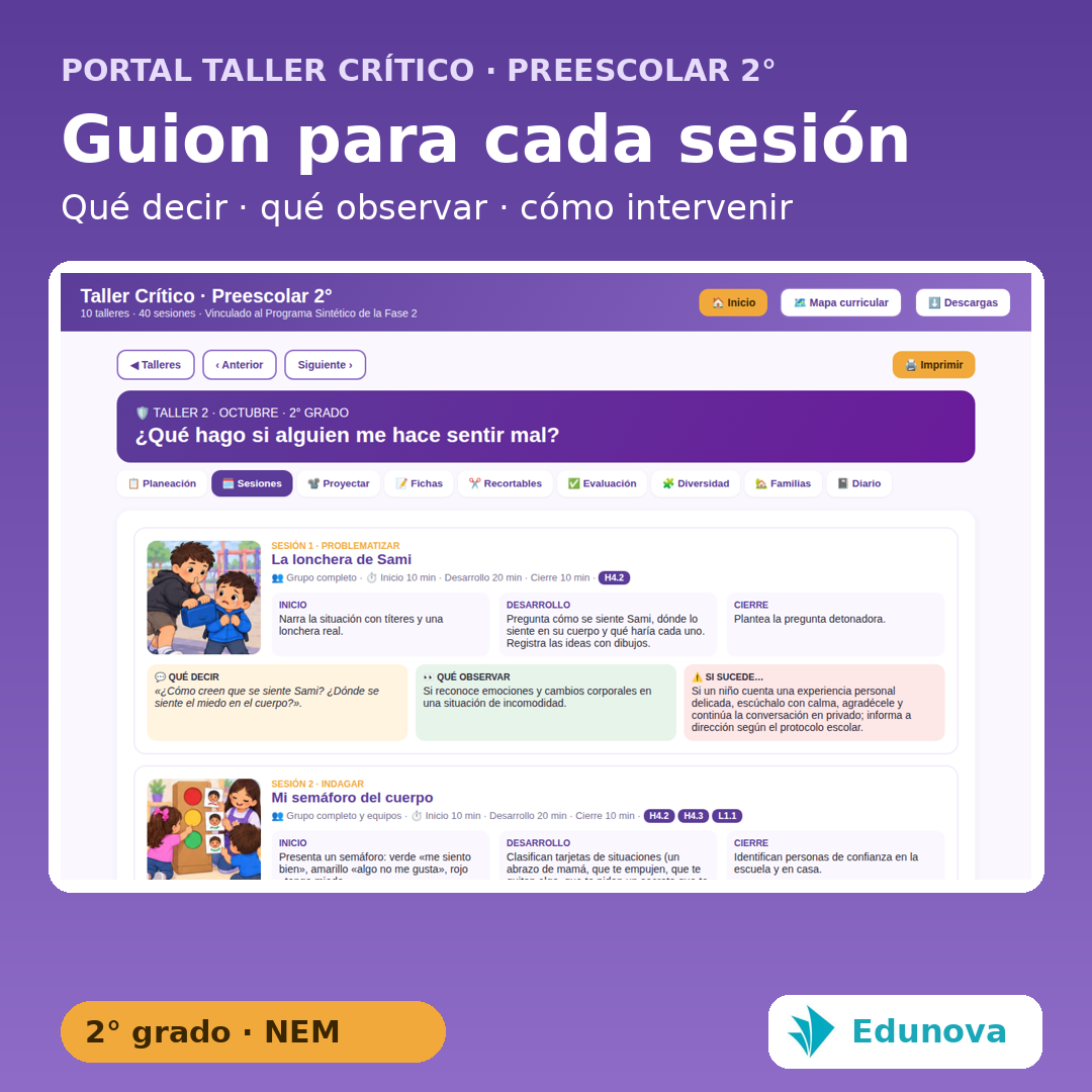 Taller Crítico Preescolar 2° | 10 Talleres NEM Fase 2 con PDA y Recursos Editables 3 Taller Crítico Preescolar 2° | 10 Talleres NEM Fase 2 con PDA y Recursos Editables - Imagen 3