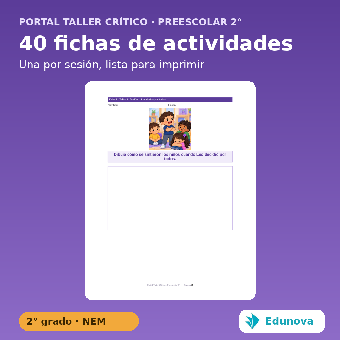 Taller Crítico Preescolar 2° | 10 Talleres NEM Fase 2 con PDA y Recursos Editables 5 Taller Crítico Preescolar 2° | 10 Talleres NEM Fase 2 con PDA y Recursos Editables - Imagen 5