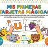 LAS VOCALES MÁGICAS 28 Colorida portada de un juego de tarjetas educativas para niños titulado