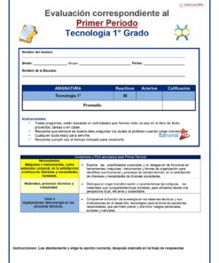 Una hoja de evaluación en español titulada 