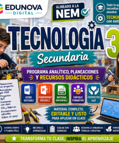 Tecnología 3° Secundaria NEM 2026-2027 | Programa Analítico, Planeaciones y Recursos Didácticos Editables