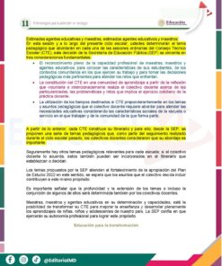 Un documento educativo en español destaca la importancia de los profesores y agentes educativos, esboza los objetivos de las reuniones del consejo escolar y describe las estrategias educativas clave para reconocer y reforzar las funciones de los estudiantes y el personal.