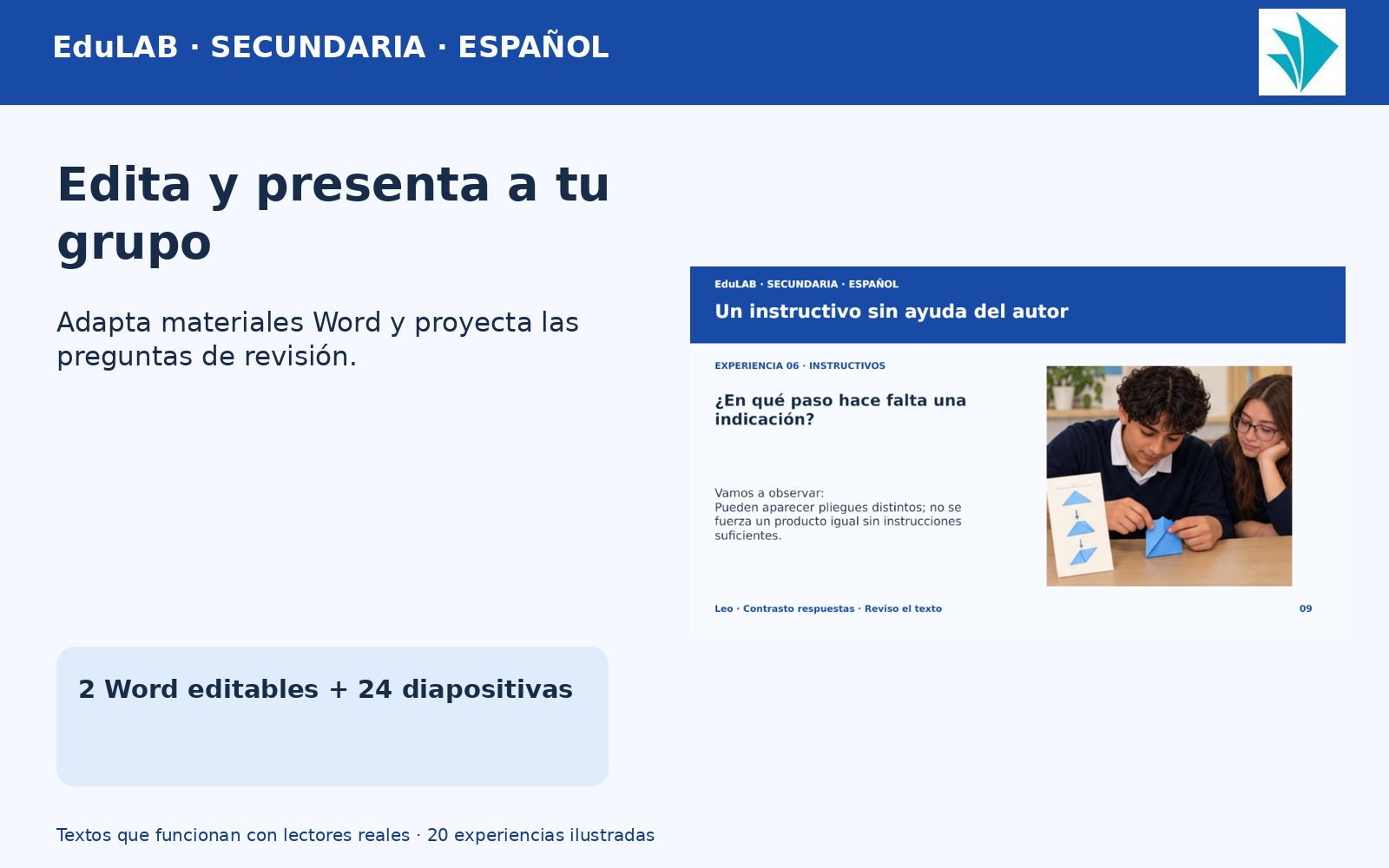 Textos que funcionan con lectores reales | Español, secundaria 1.º a 3.º | 20 experiencias con textos y recursos editables 5 Textos que funcionan con lectores reales | Español, secundaria 1.º a 3.º | 20 experiencias con textos y recursos editables - Imagen 5