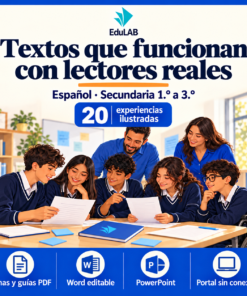 Textos que funcionan con lectores reales | Español, secundaria 1.º a 3.º | 20 experiencias con textos y recursos editables