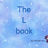 Cubierta de libro con fondo azul suave y estrellado. El texto en grande dice "El libro L". En la parte inferior derecha, hay un pequeño personaje de dibujos animados en color morado y el texto "Por: Profesor Jess.
