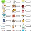 Mezclas Ciencias Química 4 Una tabla que muestra ejemplos de mezclas con ilustraciones: gelatina, leche, aceite y agua, jarabe para panqueques, dulces, salsa, limonada, jugo de manzana, cóctel de frutas, vinagre blanco, caldo de pollo, mayonesa, café, tequila, pasta de dientes, malteada, jabón para platos, mole, gasolina y Alka-Seltzer con agua.