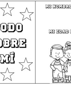 Actividad para primer día de clases para niños de dos páginas titulada 