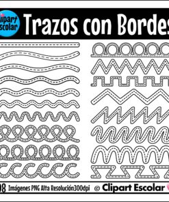 Trazos Básicos con Bordes Clipart Escolar