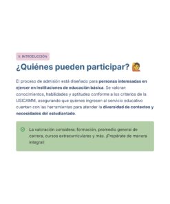 Guía de Estudio Admisión ARTES Educación Secundaria- USICAMM 2026 - 2027 + (Simulador 90 Reactivos) 41 Página informativa con el título