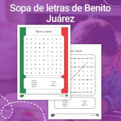 Sopa de letras sobre Benito Juárez