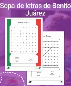 Sopa de letras sobre Benito Juárez